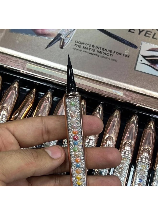 قلم رسم العين الانيق السائل الأنيق هذا مقاوم للماء، ناعم الملمس، سريع الجفاف، يدوم طويلاً، ولا يتلطخ. يُزال بسهولة بالماء الدافئ دون ترك أي أثر.  (أسود، قطعة واحدة) - Image 1